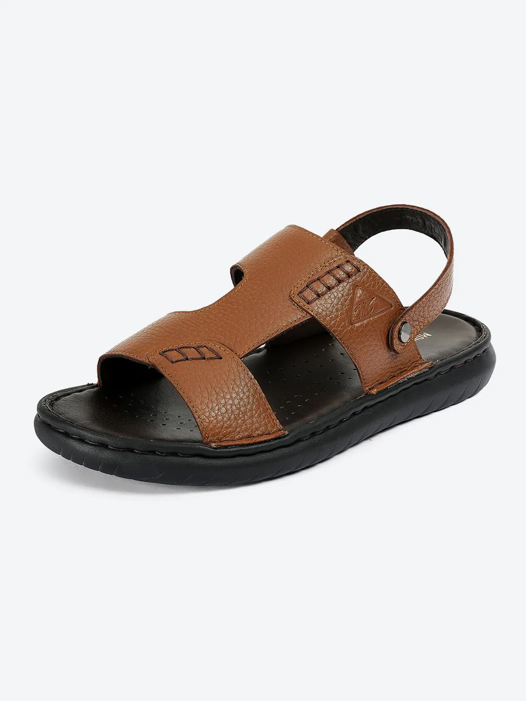 Men Tan Elastic Genuine Leather Sandals sold by Monte Carlo product image thumbnail 3