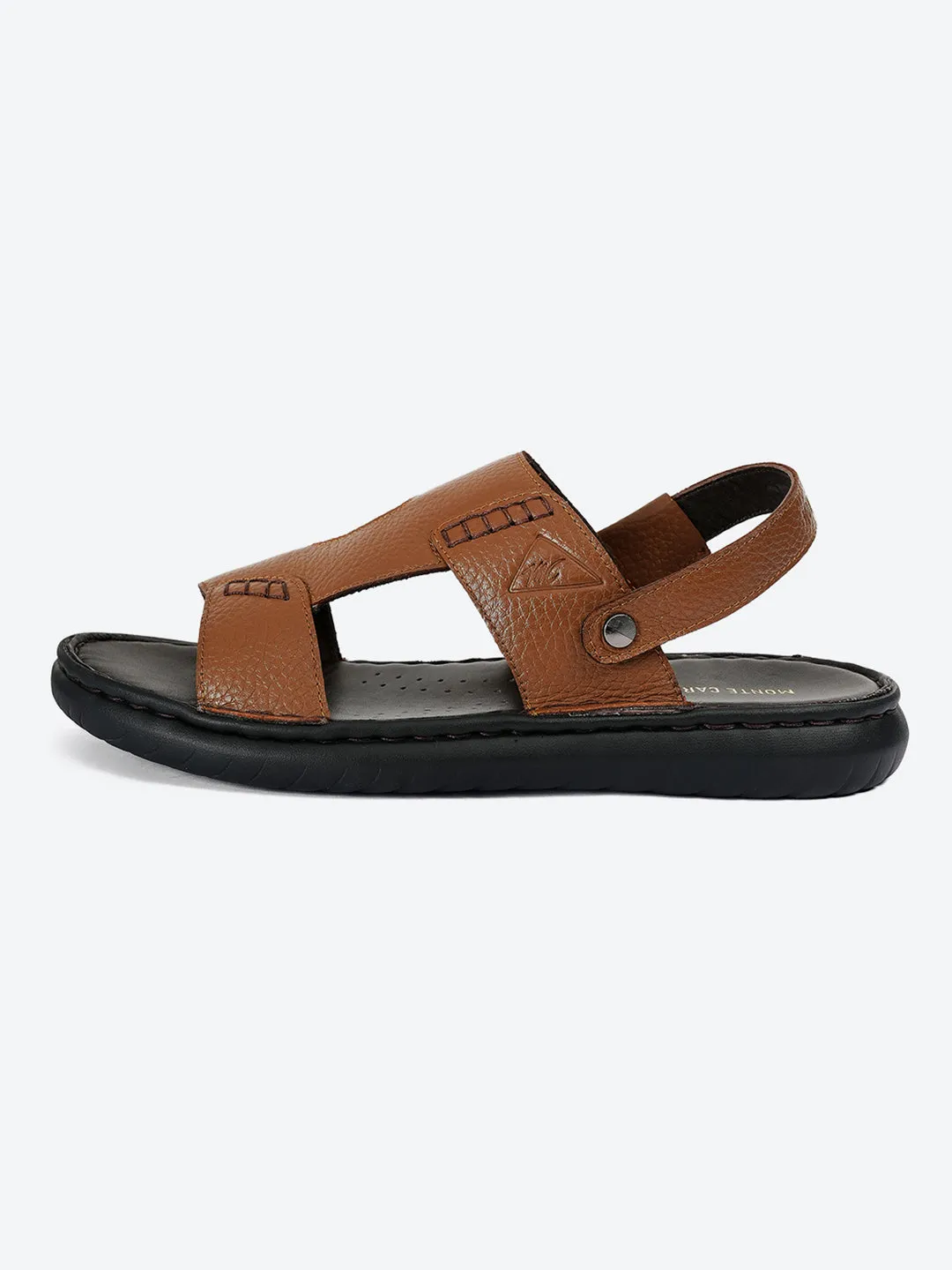 Men Tan Elastic Genuine Leather Sandals sold by Monte Carlo product image thumbnail 4