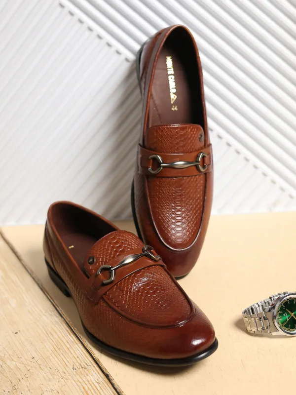 Monte Carlo Tan Horsebit Loafers for Men sold by Monte Carlo