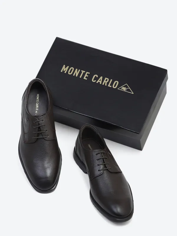 Men Brown Lace Up Genuine Leather Formal Derby sold by Monte Carlo