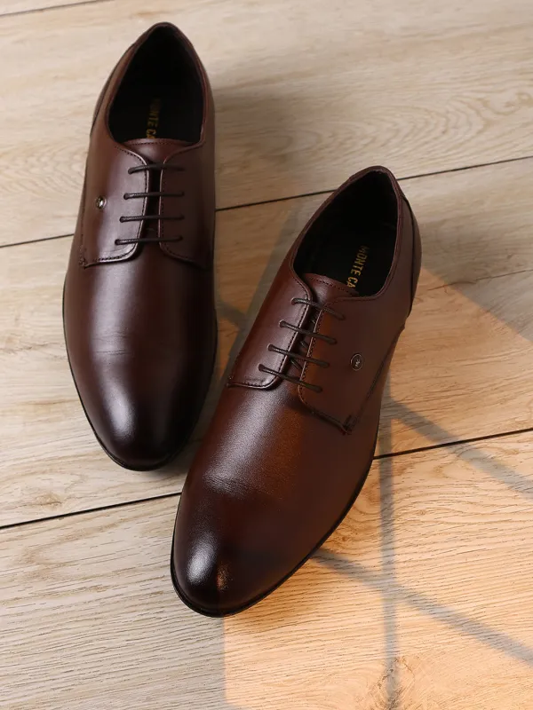 Men Tan Lace Up Genuine Leather Formal Derbys sold by Monte Carlo
