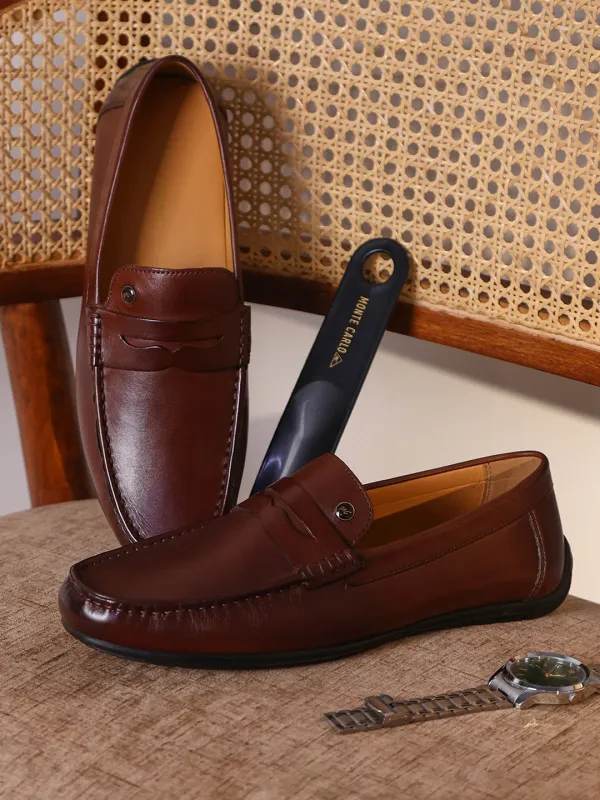 Men Brown Slip on Genuine Leather Loafers sold by Monte Carlo