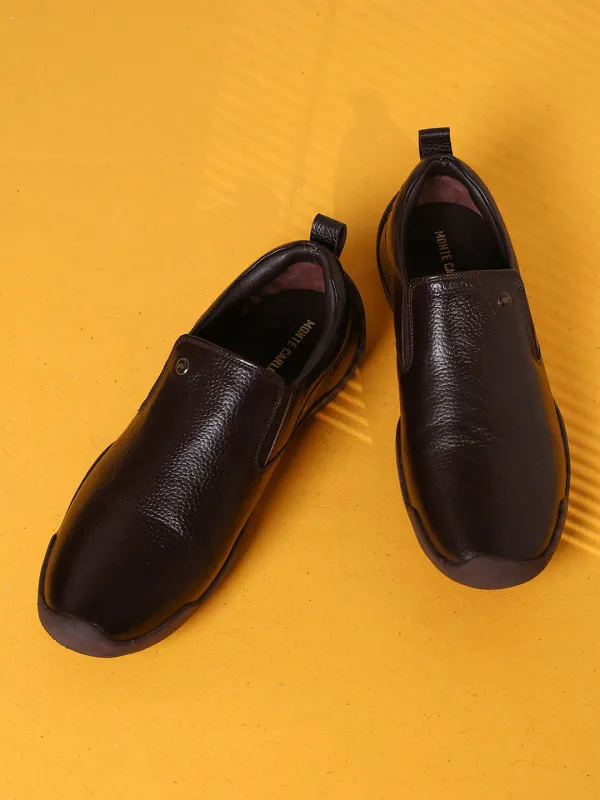 Men Brown Slip on Genuine Leather Shoes sold by Monte Carlo
