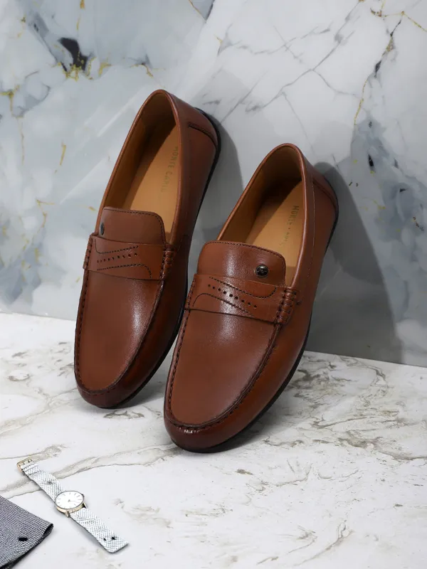 Men Tan Slip on Genuine Leather Loafers sold by Monte Carlo
