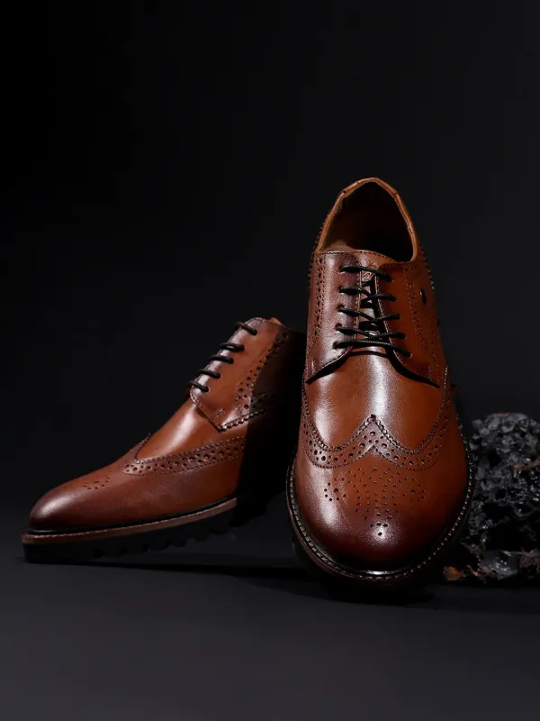 Men Brown Lace Up Genuine Leather Formal Brogues sold by Monte Carlo