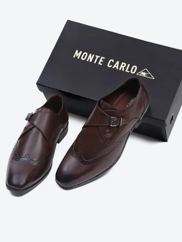 Men Brown Buckle Leather Formal Monks sold by Monte Carlo