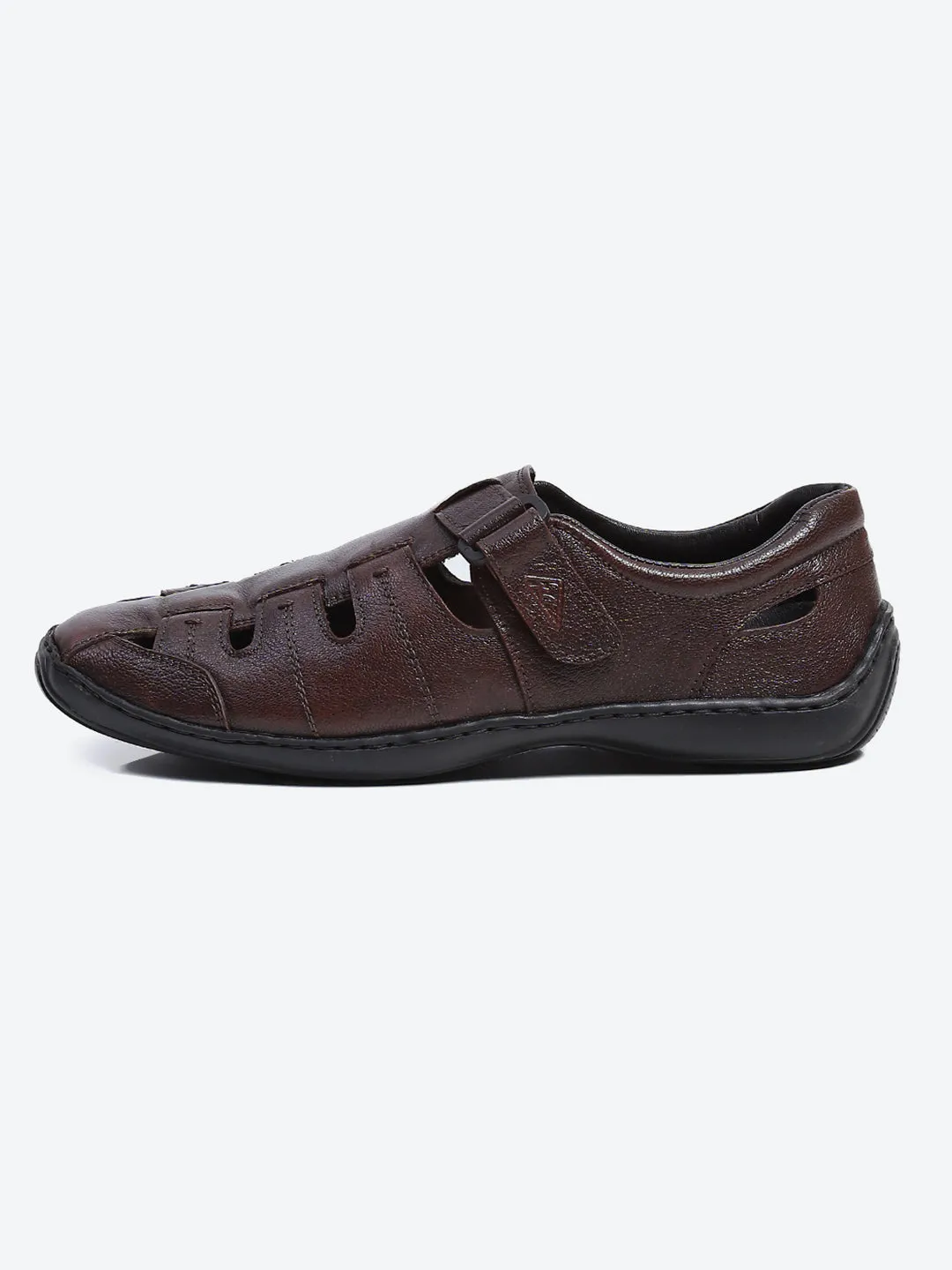 Men Brown Velcro Leather Sandals sold by Monte Carlo product image thumbnail 5