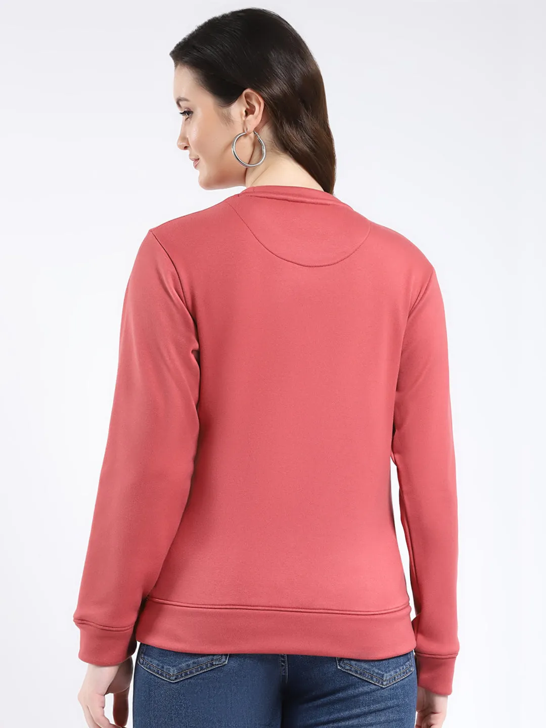 Rock.it Women Orange Solid Round Neck Full Sleeve Sweatshirt sold by Monte Carlo product image thumbnail 5