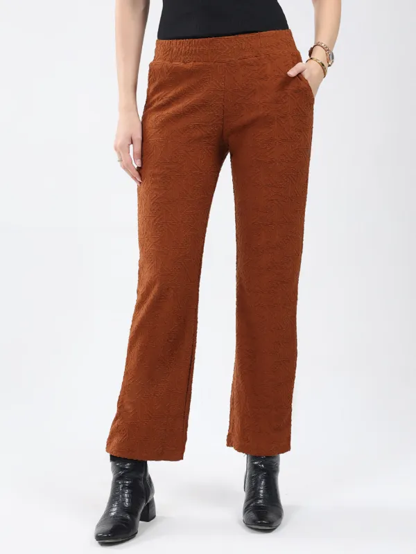 Women Rust Self Design Regular Fit Winter Lower sold by Monte Carlo