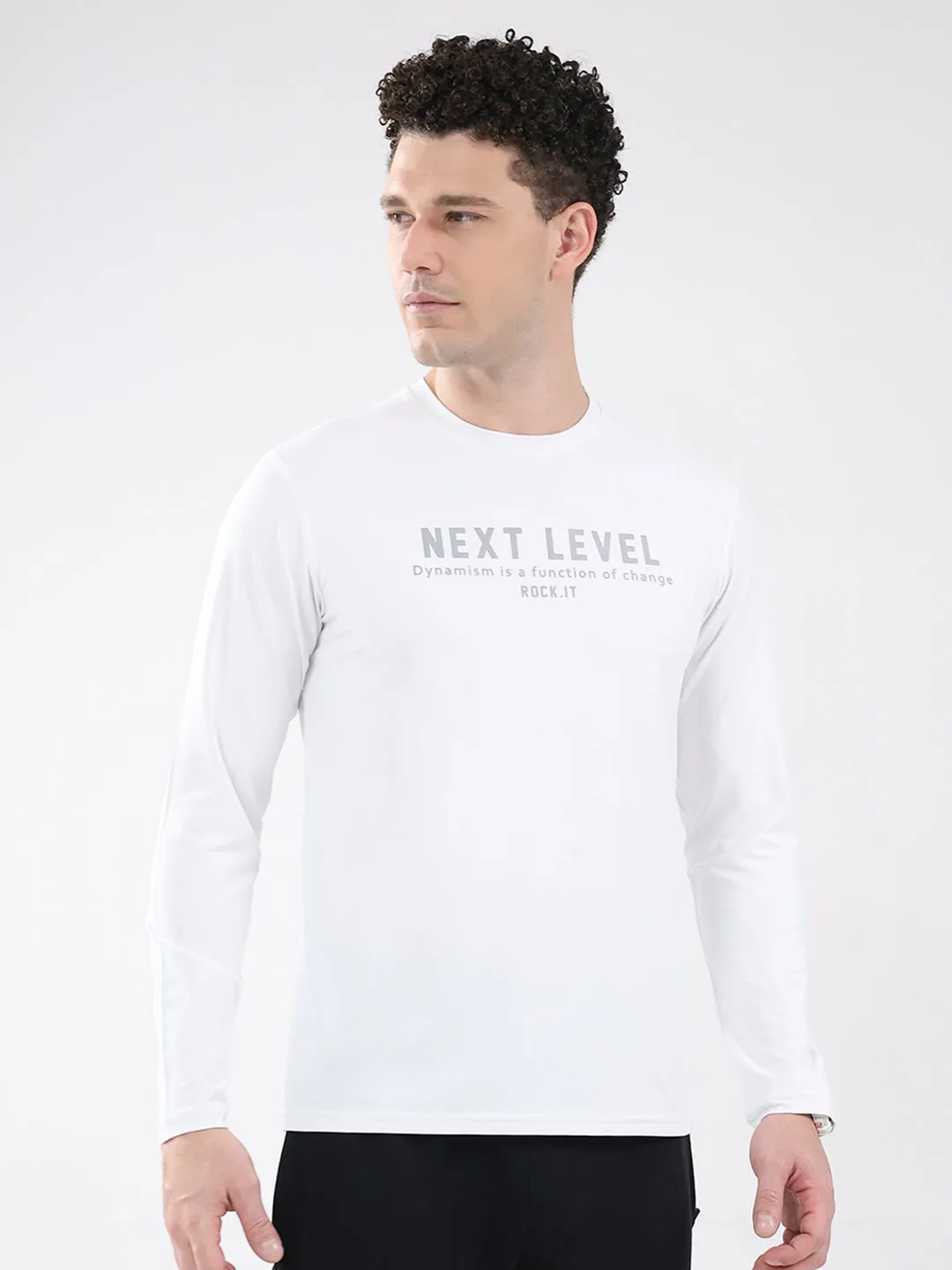 Rock.it Men White Printed Round Neck Full Sleeve Winter T-Shirt sold by Monte Carlo product image thumbnail 4
