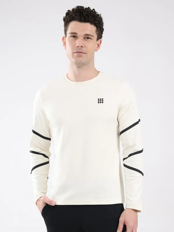 Rock.it Men Off White Solid Round Neck Full Sleeve Winter T-Shirt sold by Monte Carlo