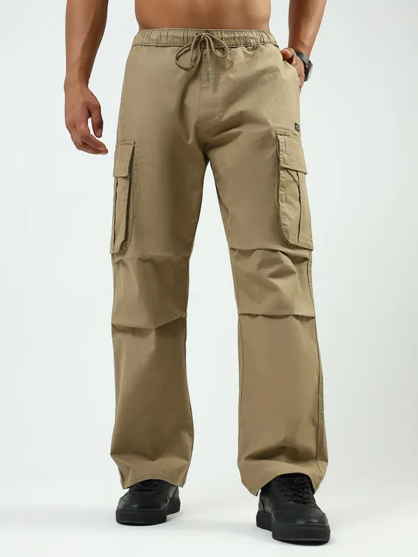 Men Khaki Solid Regular Fit Lower sold by Monte Carlo