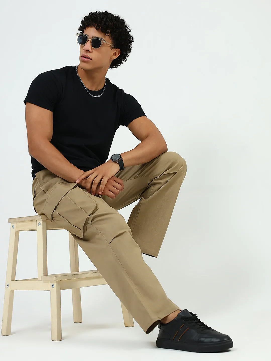 Men Khaki Solid Regular Fit Lower sold by Monte Carlo product image thumbnail 2