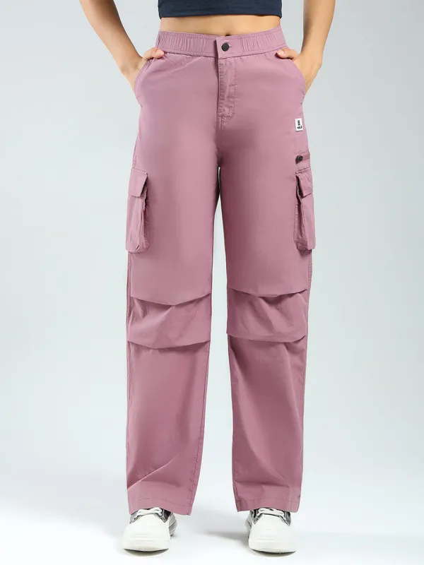 Rock.it Women Pink Solid Straight Fit Cargo sold by Monte Carlo