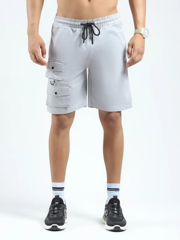 Rock.it Men Grey Solid Regular Fit Shorts sold by Monte Carlo