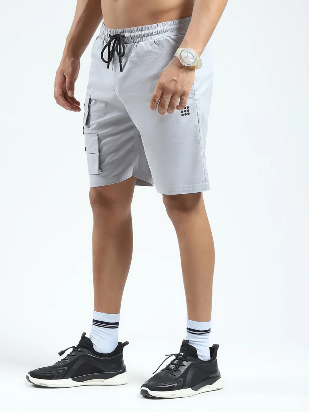 Rock.it Men Grey Solid Regular Fit Shorts sold by Monte Carlo product image thumbnail 3