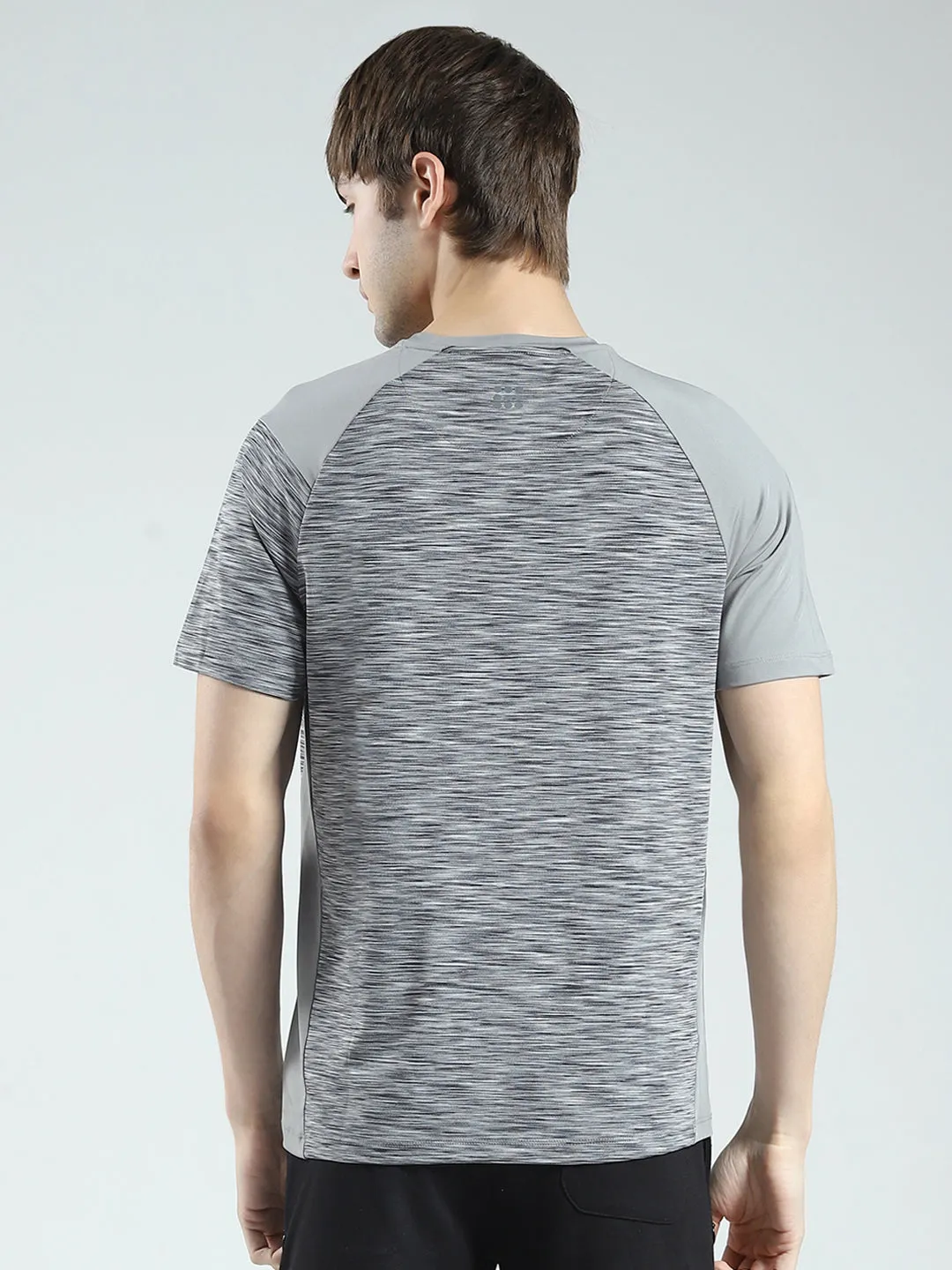 Rock.it Men Grey Solid Round Neck Half Sleeve T-Shirt sold by Monte Carlo product image thumbnail 5