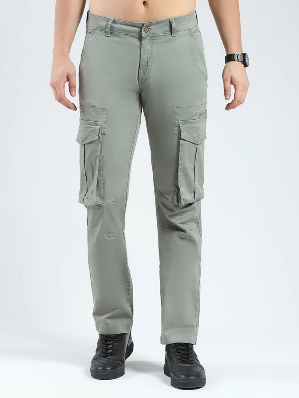 Men Grey Solid Slim Fit Cargo sold by Monte Carlo