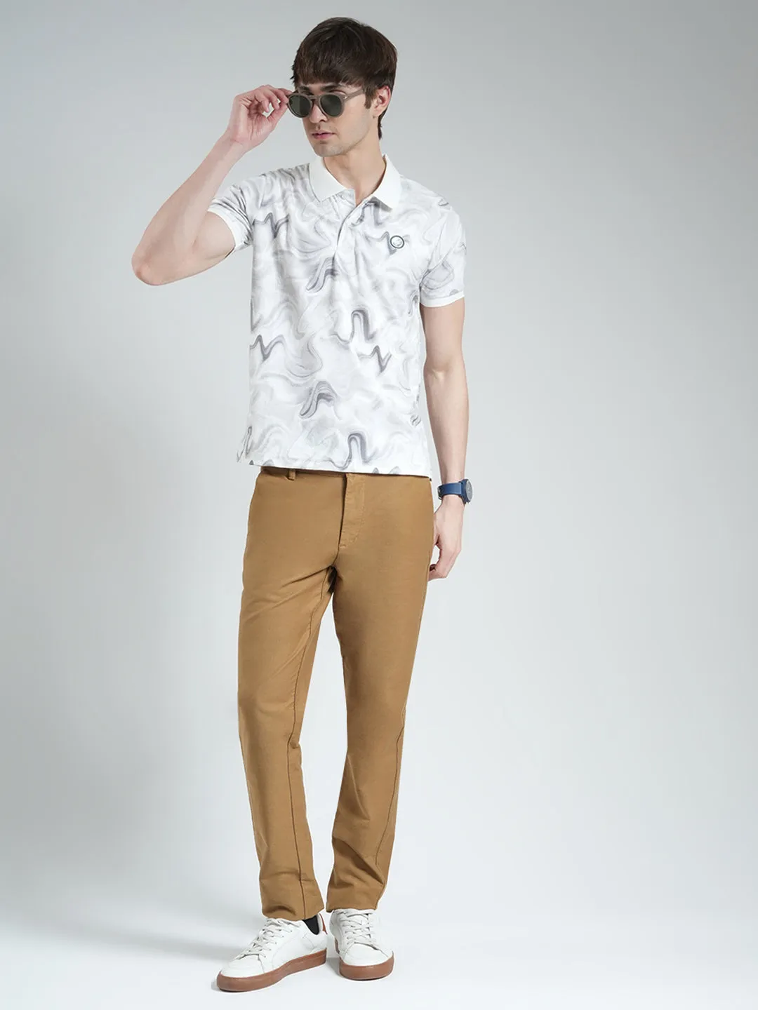 Men Grey Printed Collar Half Sleeve T-Shirt sold by Monte Carlo product image thumbnail 2