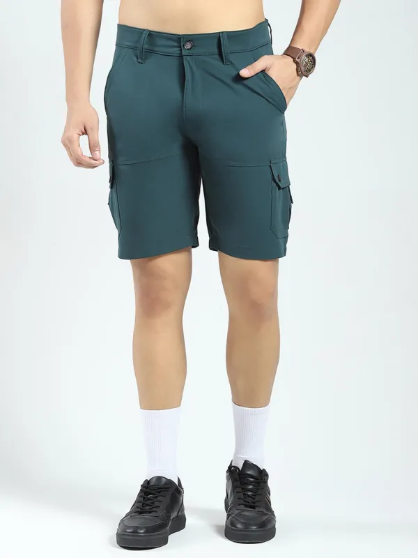 Rock.it Men Teal Blue Solid Regular Fit Shorts sold by Monte Carlo