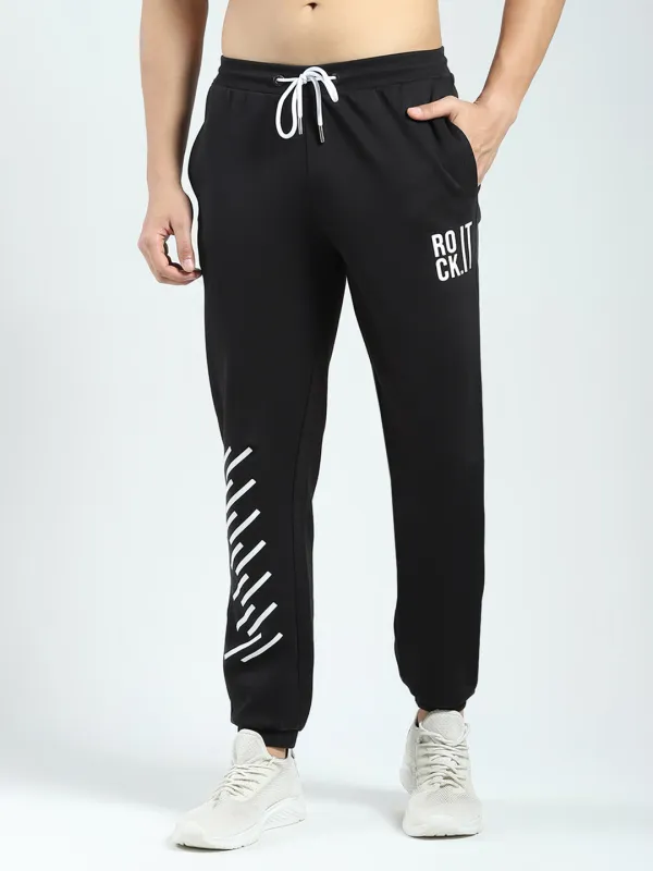 Rock.it Men Black Printed Regular Fit Jogger sold by Monte Carlo