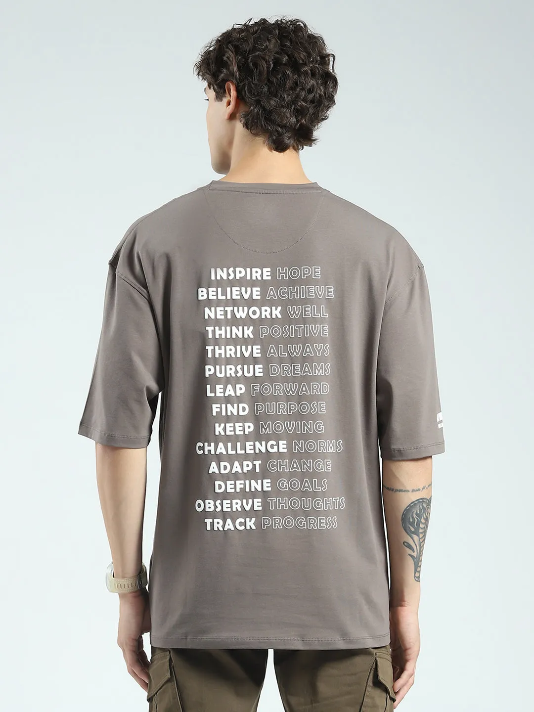 Rock.it Men Grey Printed Round Neck Half Sleeve T-Shirt sold by Monte Carlo product image thumbnail 5