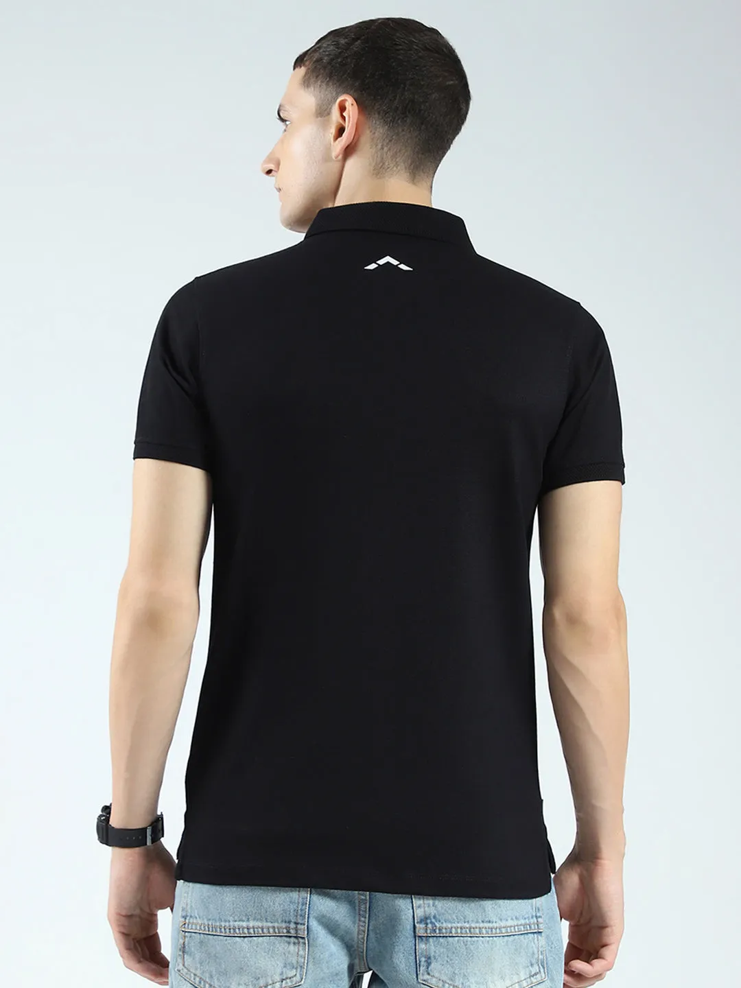 Rock.it Men Black Solid Collar Half Sleeve T-Shirt sold by Monte Carlo product image thumbnail 5