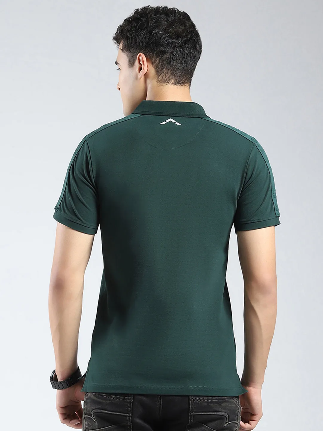 Rock.it Men Green Solid Collar Half Sleeve T-Shirt sold by Monte Carlo product image thumbnail 5