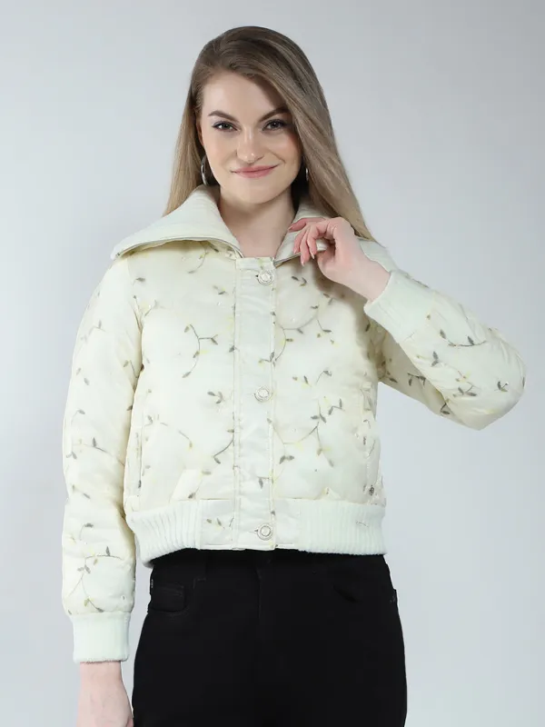 Women Off White Embroidered Collar Full Sleeve Jacket sold by Monte Carlo