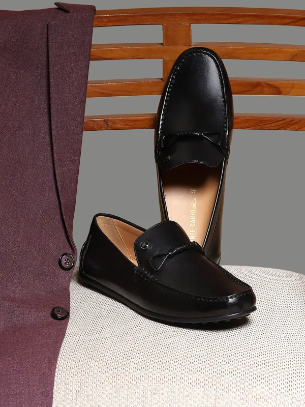 Men Black Slip on Genuine Leather Loafers sold by Monte Carlo