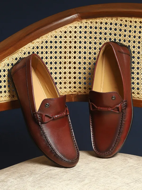 Men Burgundy Slip on Genuine Leather Loafers sold by Monte Carlo