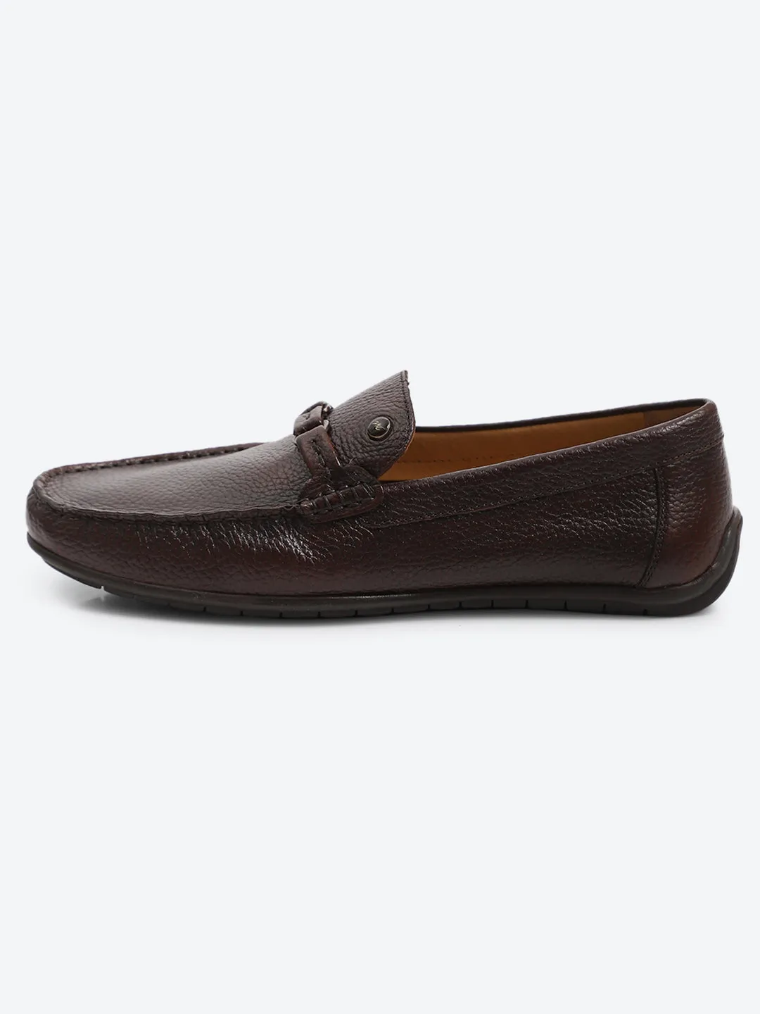 Men Brown Slip on Genuine Leather Loafers sold by Monte Carlo product image thumbnail 4