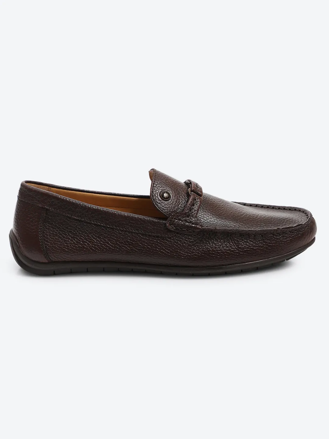 Men Brown Slip on Genuine Leather Loafers sold by Monte Carlo product image thumbnail 5