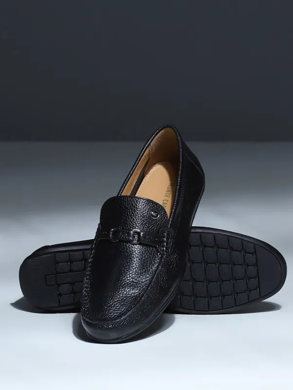 Men Black Slip on Genuine Leather Loafers sold by Monte Carlo