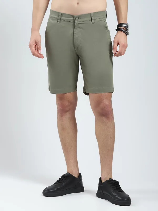 Men Olive Solid Regular Fit Short sold by Monte Carlo