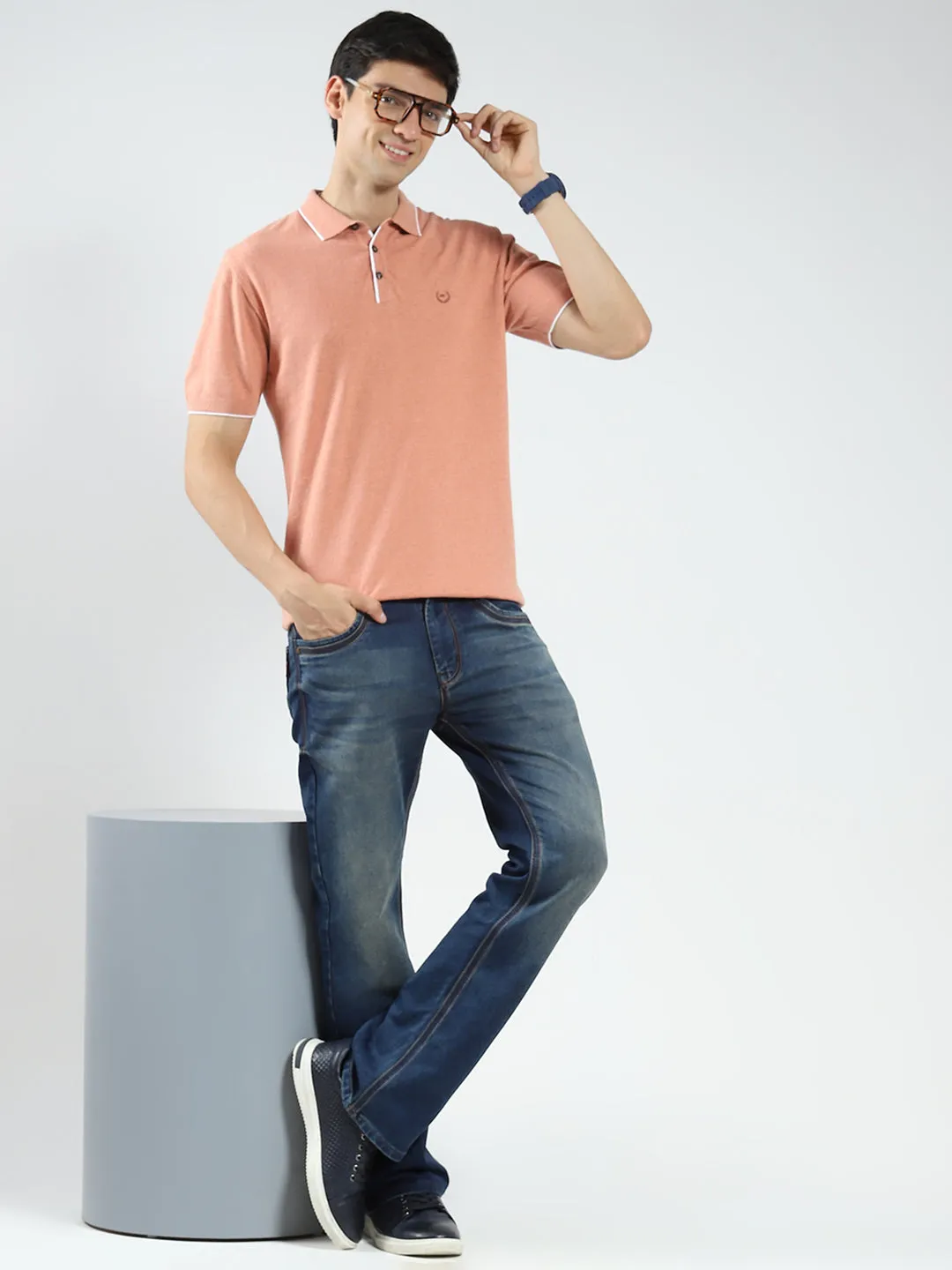 Men Coral Solid Collar Half Sleeve T-Shirt sold by Monte Carlo product image thumbnail 2