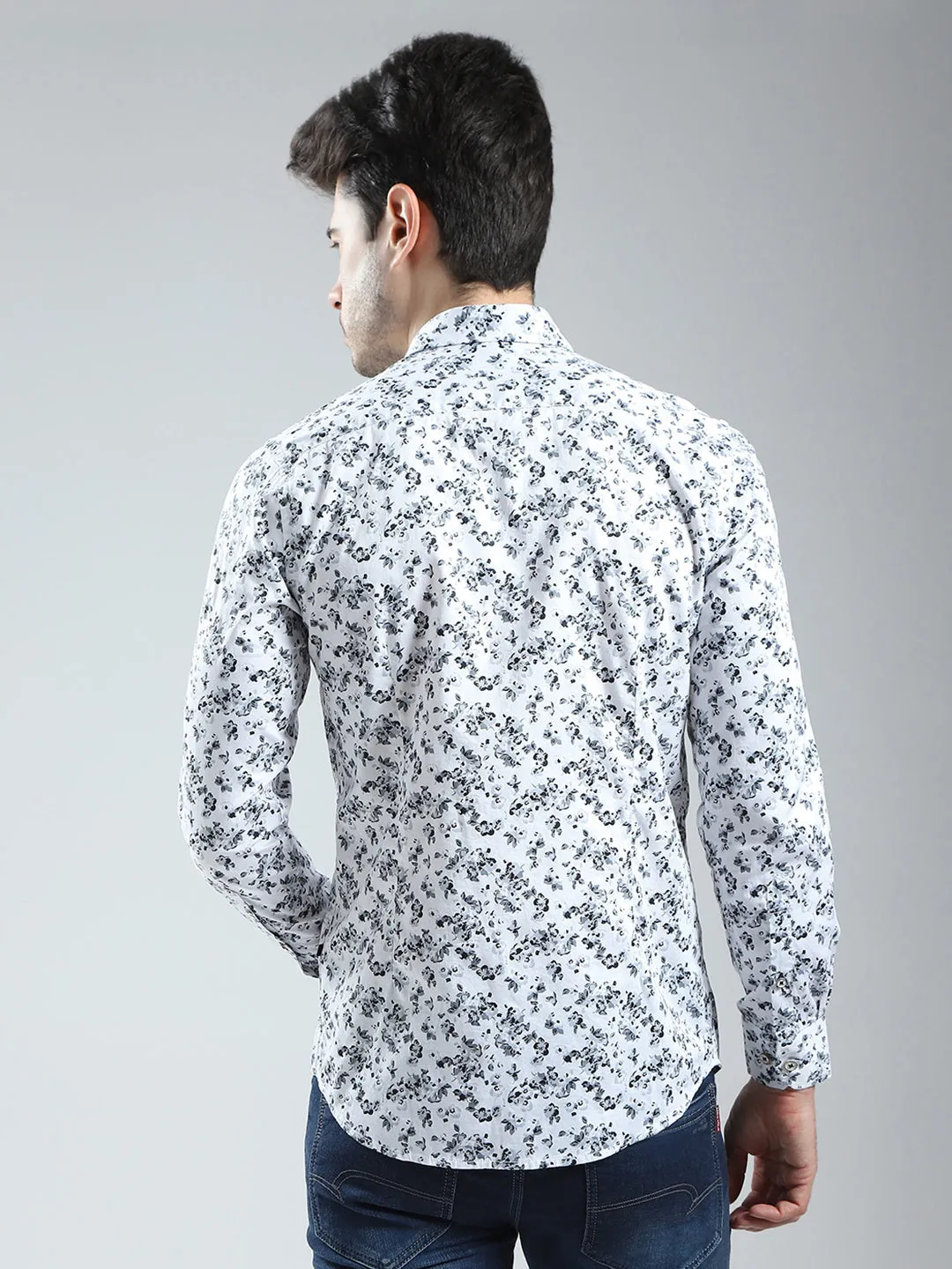 Men White Printed Collar Full Sleeve Shirt sold by Monte Carlo product image thumbnail 5