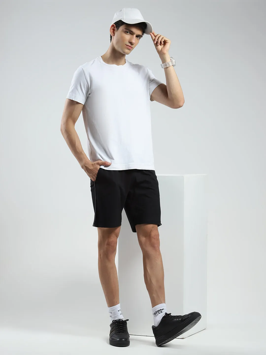 Men Black Solid Regular Fit Bermuda sold by Monte Carlo product image thumbnail 2