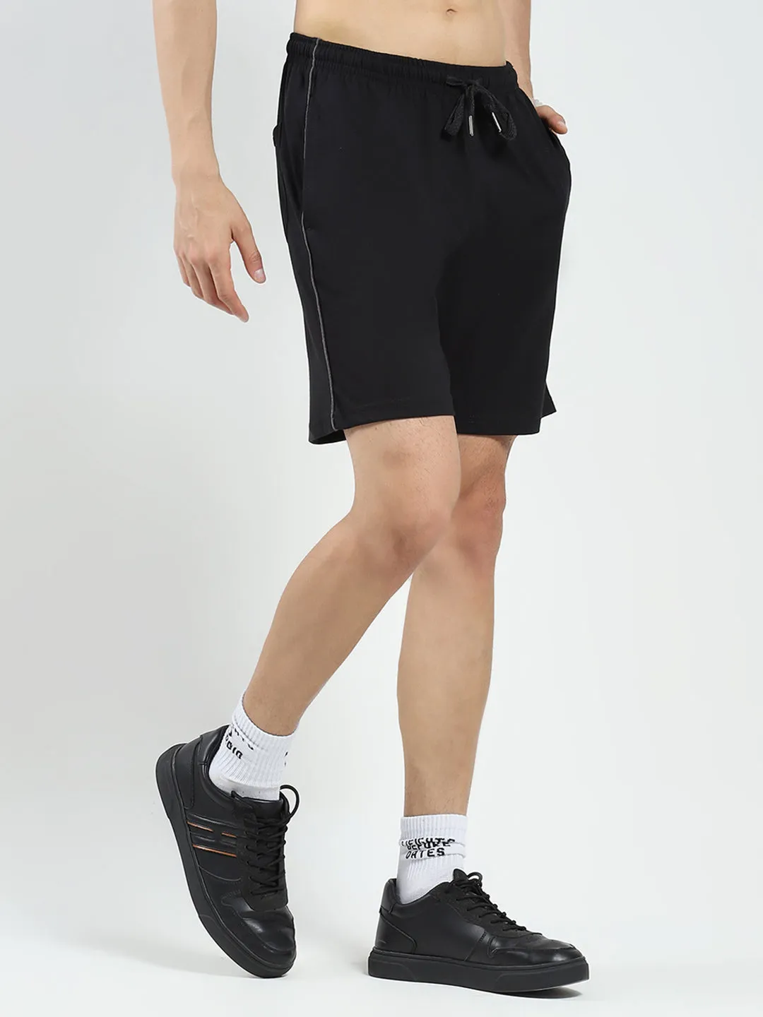 Men Black Solid Regular Fit Bermuda sold by Monte Carlo product image thumbnail 4