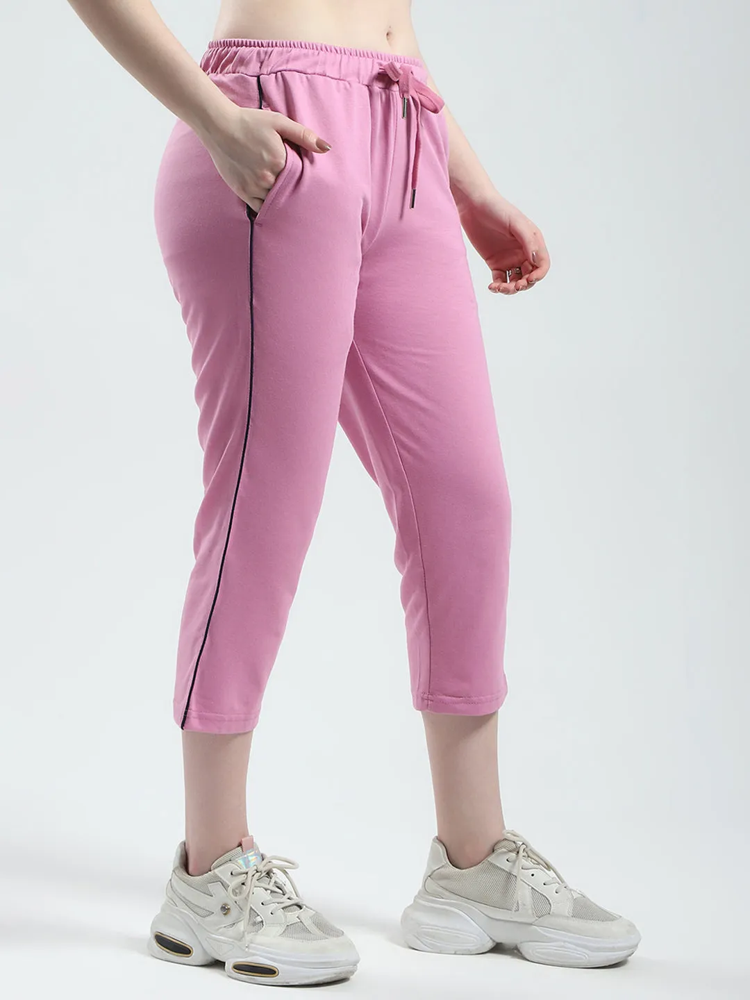 Women Pink Solid Regular Fit Capri sold by Monte Carlo product image thumbnail 4