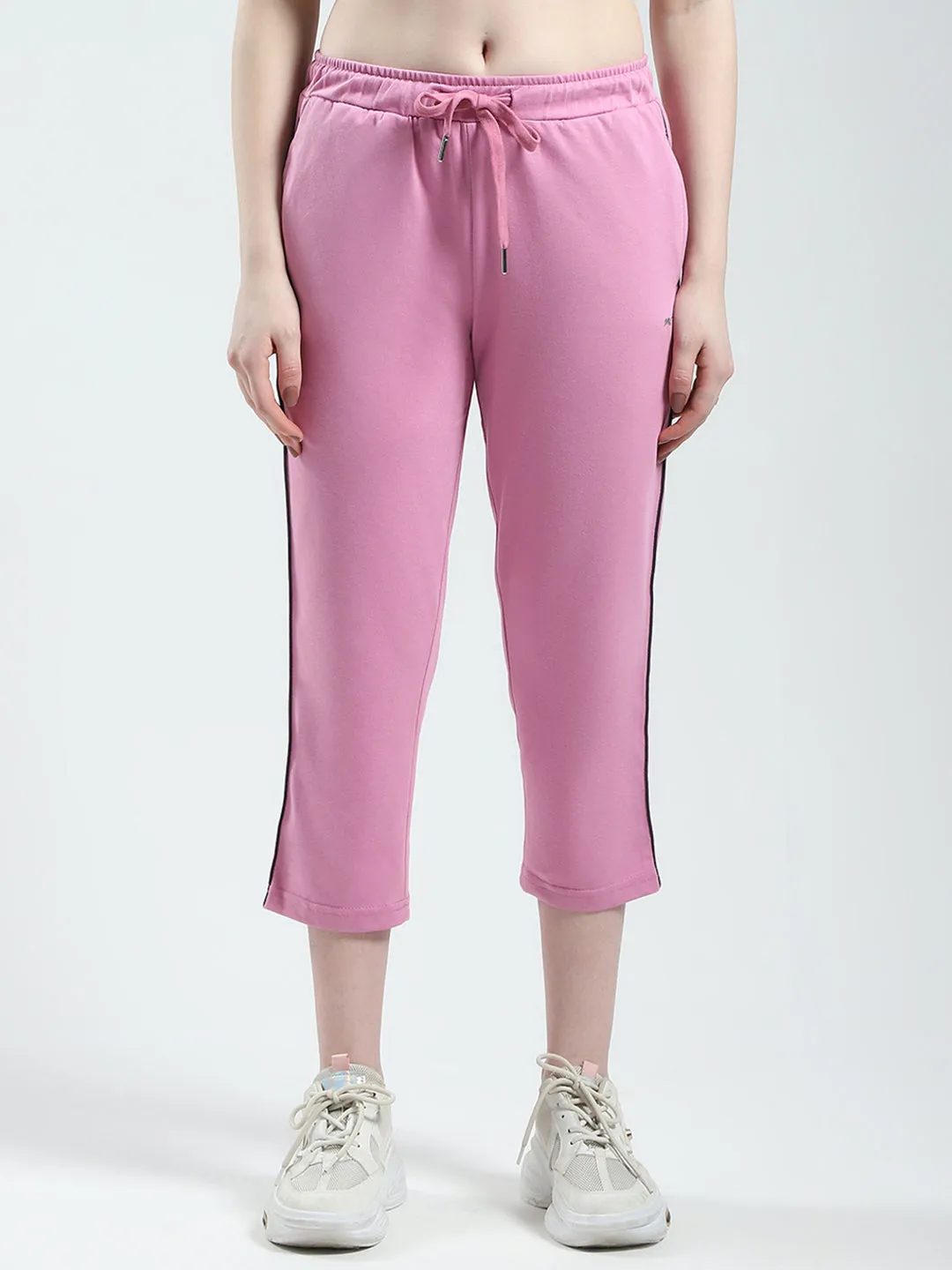 Women Pink Solid Regular Fit Capri sold by Monte Carlo