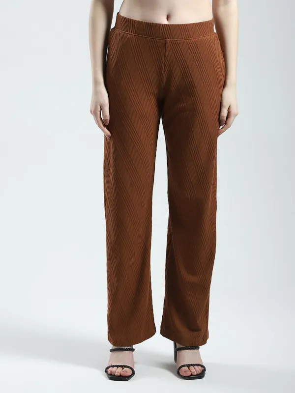 Women Brown Self Design Regular Fit Lower sold by Monte Carlo