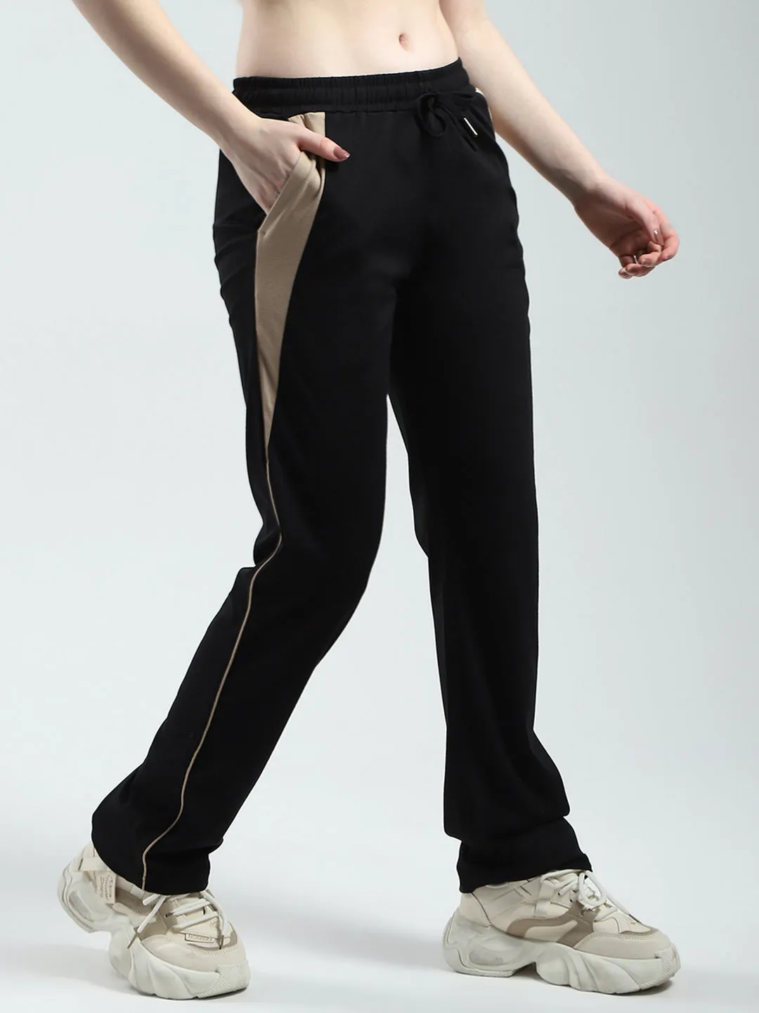 Women Black Solid Regular Fit Lower sold by Monte Carlo product image thumbnail 4