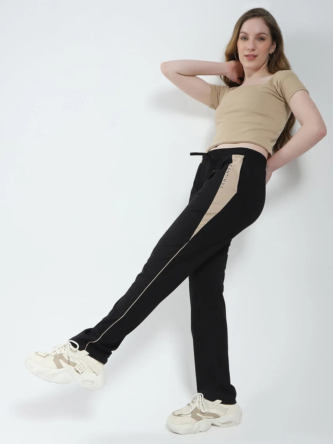 Women Black Solid Regular Fit Lower sold by Monte Carlo product image thumbnail 2