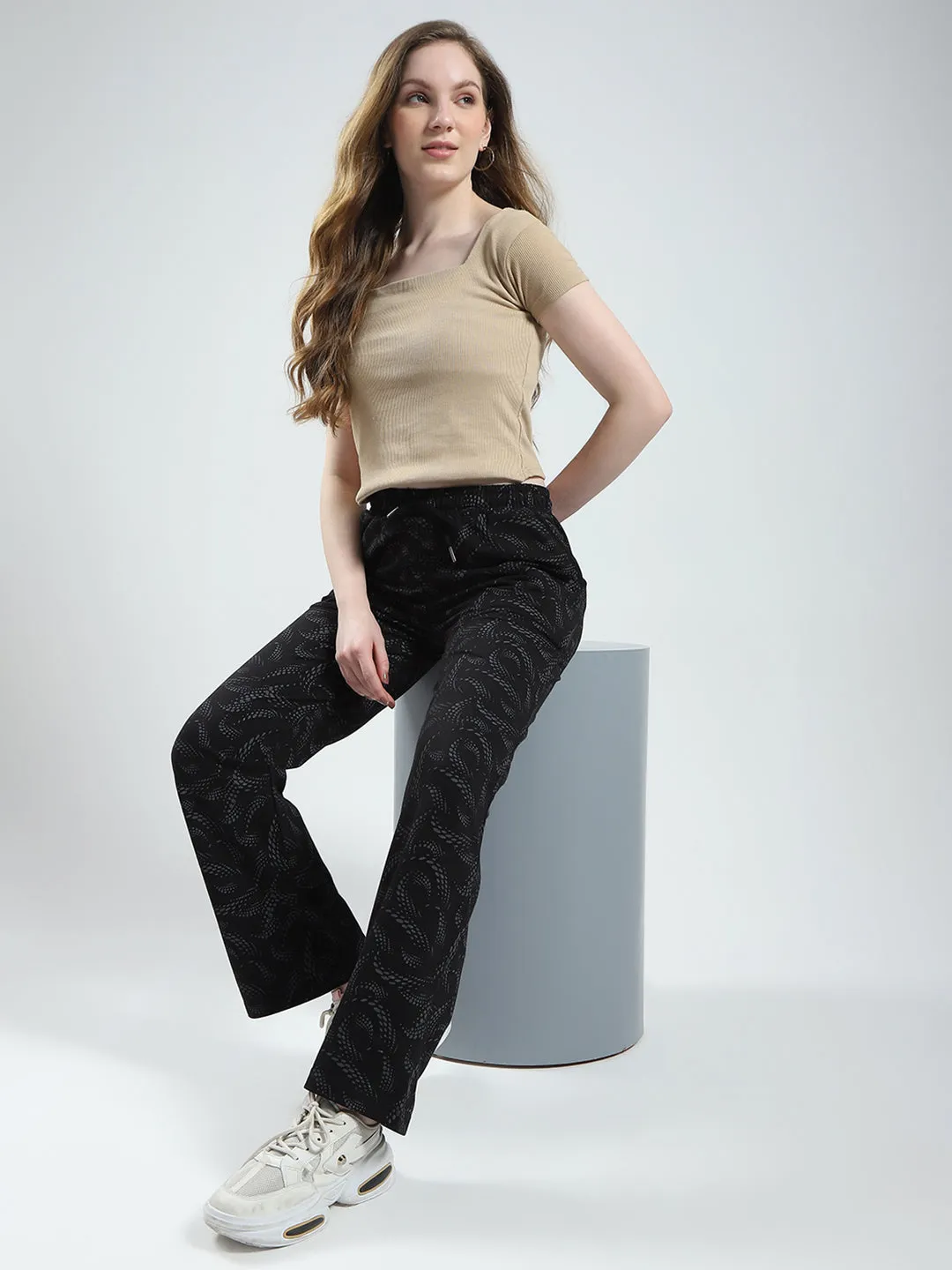 Women Black Printed Regular Fit Lower sold by Monte Carlo product image thumbnail 2