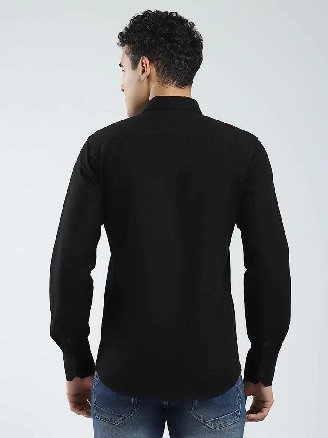 Rock.it Men Black Solid Collar Full Sleeve Shirt sold by Monte Carlo product image thumbnail 5
