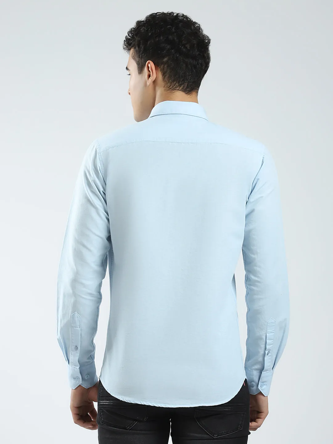 Rock.it Men Blue Solid Collar Full Sleeve Shirt sold by Monte Carlo product image thumbnail 5