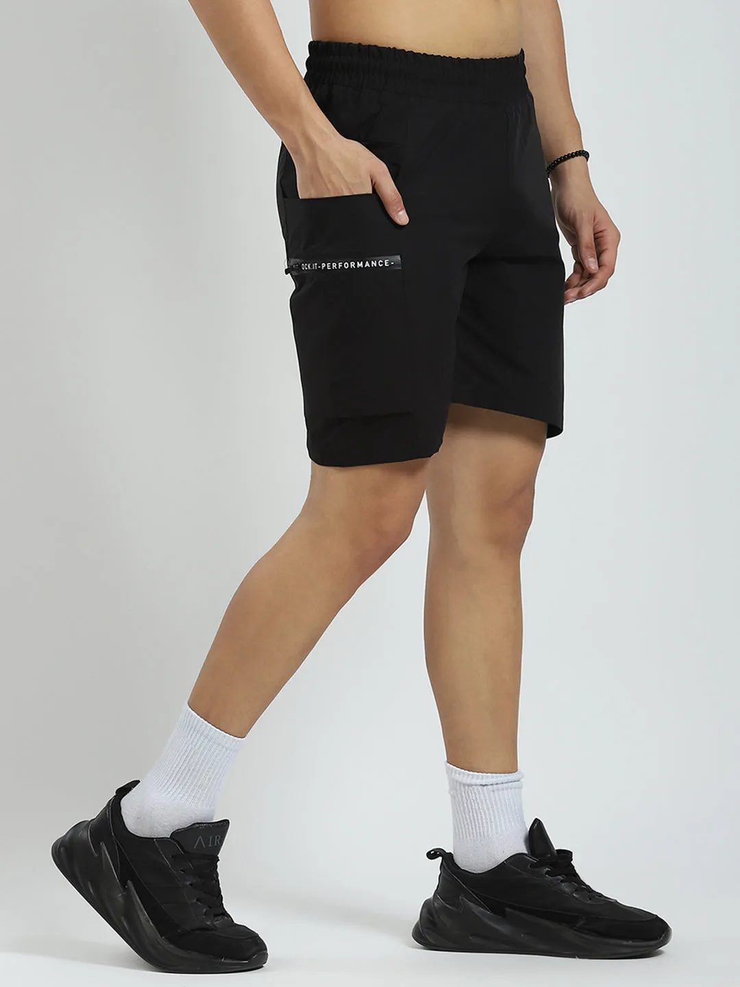 Rock.it Men Black Solid Regular Fit Short sold by Monte Carlo product image thumbnail 4