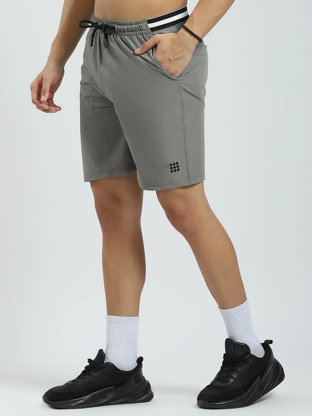 Rock.it Men Grey Solid Regular Fit Short sold by Monte Carlo product image thumbnail 3