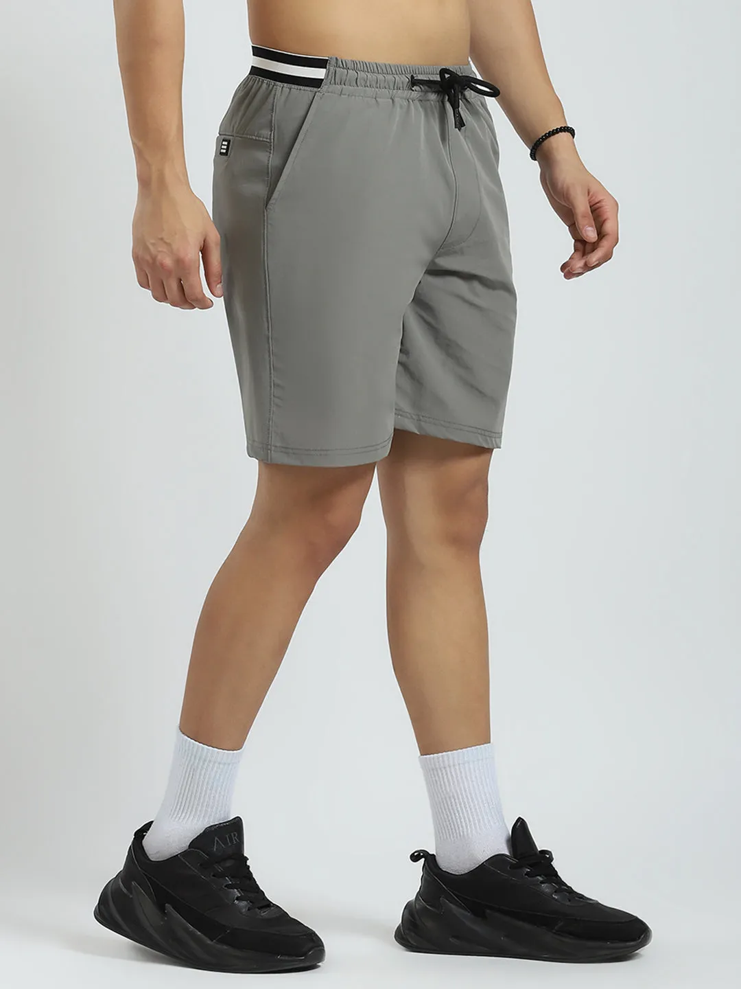 Rock.it Men Grey Solid Regular Fit Short sold by Monte Carlo product image thumbnail 4